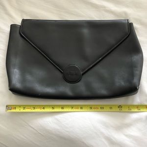 Salvatore Ferragamo Vintage Black Envelope Clutch